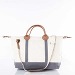 Load image into Gallery viewer, Weekender - Canvas & Leather Travel Bag -- Gray