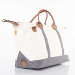 Load image into Gallery viewer, Weekender - Canvas & Leather Travel Bag -- Gray