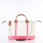 Load image into Gallery viewer, Weekender - Canvas & Leather Travel Bag -- Coral