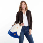 Load image into Gallery viewer, Weekender - Canvas & Leather Travel Bag -- Royal