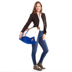 Load image into Gallery viewer, Weekender - Canvas & Leather Travel Bag -- Royal