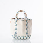 Load image into Gallery viewer, Block Print Classic Tote – Various Sizes – Aqua Flowers
