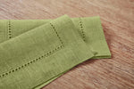 Load image into Gallery viewer, Hemstitched Table Linens (Moss Green Color)
