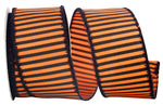Load image into Gallery viewer, 20 yards --- 2 ½ inch -- Striped Frill Ribbon with Tinsel Edging