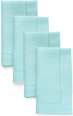 Load image into Gallery viewer, Hemstitched Table Linens (Aqua Blue Color)