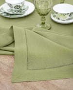 Load image into Gallery viewer, Hemstitched Table Linens (Moss Green Color)