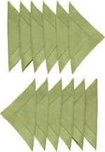 Load image into Gallery viewer, Hemstitched Table Linens (Moss Green Color)