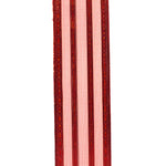 Load image into Gallery viewer, 1 ½ inch x 10 yards --- Red --- Sheer Metallic Stripes Value Christmas Ribbon