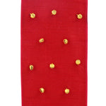 Load image into Gallery viewer, 5 yards --- 4 inch -- Bells Dupioni Wired Edge -- Christmas Ribbon