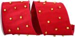 Load image into Gallery viewer, 5 yards --- 4 inch -- Bells Dupioni Wired Edge -- Christmas Ribbon