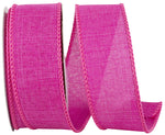 Load image into Gallery viewer, 1 ½ inch x 10 yards --- Every Day Linen Value Wired Edge Ribbon --- Fuchsia