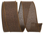 Load image into Gallery viewer, 1 ½ inch x 10 yards --- Every Day Linen Value Wired Edge Ribbon --- Chocolate Brown