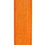 Load image into Gallery viewer, 1 ½ inch x 10 yards --- Every Day Linen Value Wired Edge Ribbon --- Tangerine