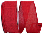 Load image into Gallery viewer, 1 ½ inch x 10 yards --- Every Day Linen Value Wired Edge Ribbon --- Scarlet