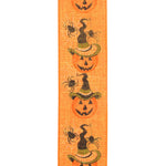 Load image into Gallery viewer, 10 yards --- 2 ½ inch -- Jack-O-Lantern Web Linen Wired Edge Ribbon