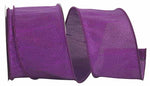 Load image into Gallery viewer, 2.5 inch x 10 yards --- Metallic Dupioni Duo-Texture -- Purple Color Wired Edge Ribbon