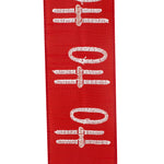 Load image into Gallery viewer, 10 yards --- 2 ½ inch --  Ho Ho Ho Embroidered Dupioni (Red &amp; White) Wired Edge Ribbon
