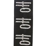 Load image into Gallery viewer, 10 yards --- 2 ½ inch -- Ho Ho Ho Embroidered Dupioni (Black & White) Wired Edge Ribbon