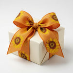 Load image into Gallery viewer, Sunflower Linen Wired Edge Ribbon –-- 2-1/2 Inch x 10 Yards --- Tangerine