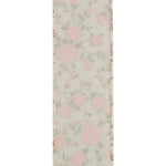 Load image into Gallery viewer, Back view of the textured ivory hopsack fabric ribbon showing the subtle reverse side of the floral rose print