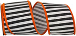 Load image into Gallery viewer, Railroad Striped Deluxe Folded (Orange Border) Heavy Wired Edge Ribbon -- Various Sizes