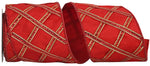 Load image into Gallery viewer, 5 yards --- 4 inch -- Diamond Lattice Trim Overlay Deluxe Wired Edge -- Christmas Ribbon