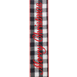Load image into Gallery viewer, "MERRY CHRISTMAS" Celine Plaid Twill - Wired Edge Ribbon (Black & White)-- Various Yard Sizes
