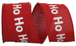 Load image into Gallery viewer, 10 yards --- 2 ½ inch --  Ho Ho Ho Linen Wired Edge Ribbon
