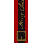 Load image into Gallery viewer, 10 yards --- 2 ½ inch -- "MERRY CHRISTMAS" Santa Belt - Velvet Wired Edge Ribbon