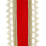 Load image into Gallery viewer, 5 yards --- 4 inch -- Regal Trim Cutout Edge Dupioni Wired Edge -- Christmas Ribbon