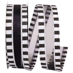 Load image into Gallery viewer, Beetlejuice Ticking Sheer Wired Edge Ribbon -- Various Yard Sizes