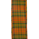 Load image into Gallery viewer, 5 yards --- 4 inch -- Deluxe Leaves Embroidered Velvet with Plaid Back Wired Edge Ribbon