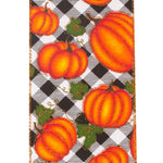 Load image into Gallery viewer, Pumpkins Gingham Glitter Wired Edge Ribbon -- Various Yard Sizes
