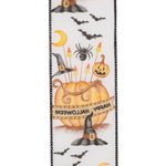 Load image into Gallery viewer, 10 yards --- 2 ½ inch -- Witches Hat and Pumpkins Wired Edge Ribbon