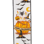 Load image into Gallery viewer, 10 yards --- 2 ½ inch -- Witches Hat and Pumpkins Wired Edge Ribbon