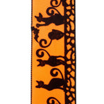 Load image into Gallery viewer, 10 yards --- 2 ½ inch -- Cats Flocked Wired Edge Ribbon