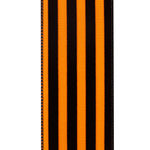 Load image into Gallery viewer, 10 yards --- 2 ½ inch -- Halloween Stripes Flocked Wired Edge Ribbon