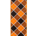 Load image into Gallery viewer, Check Diamond Season Wired Edge Ribbon -- Various Yard Sizes