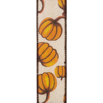 Load image into Gallery viewer, Pumpkin Tumble Hopsack Wired Edge Ribbon -- Various Yard Sizes