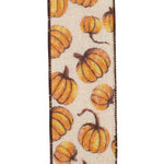 Load image into Gallery viewer, Pumpkin Tumble Hopsack Wired Edge Ribbon -- Various Yard Sizes
