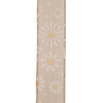 Load image into Gallery viewer, Daisy Petals Linen Wired Edge Ribbon –- Various Sizes