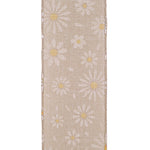 Load image into Gallery viewer, Daisy Petals Linen Wired Edge Ribbon –- Various Sizes