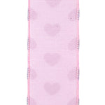 Load image into Gallery viewer, Valentine's Ribbon --- 10 yards --- 2 ½ inch -- Heart Hope Wired Edge Ribbon