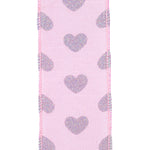 Load image into Gallery viewer, Valentine's Ribbon --- 10 yards --- 2 ½ inch -- Heart Hope Wired Edge Ribbon