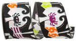 Load image into Gallery viewer, 10 yards --- 2 ½ inch -- Witches Legs & Spiders Satin Wired Edge Ribbon, Black