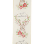 Load image into Gallery viewer, 10 yards --- 2 ½ inch -- Deer Sincere "MERRY CHRISTMAS" Linen Wired Edge Ribbon