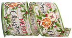 Load image into Gallery viewer, 10 yards --- 2 ½ inch -- "MERRY CHRISTMAS" Wood Planks - Wired Edge Ribbon