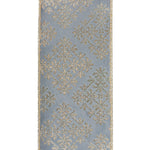 Load image into Gallery viewer, Glitter / Metallic --- 4 inch x 5 yards ---- Filigree Crest Glitter Velvet Deluxe Backed Wired Edge Ribbon