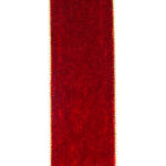 Load image into Gallery viewer, Velvet Plush Texture Deluxe Backed Wired Edge --- (Red / Gold Color) -- (Various Sizes) -- Christmas Ribbon