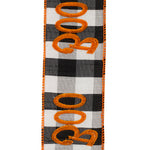 Load image into Gallery viewer, 10 yards --- 2 ½ inch -- Boo Embroidery Dupioni Buffalo Check Wired Edge Ribbon